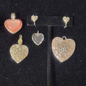 Heart Pendant Necklace Charms earring jewelry Lot